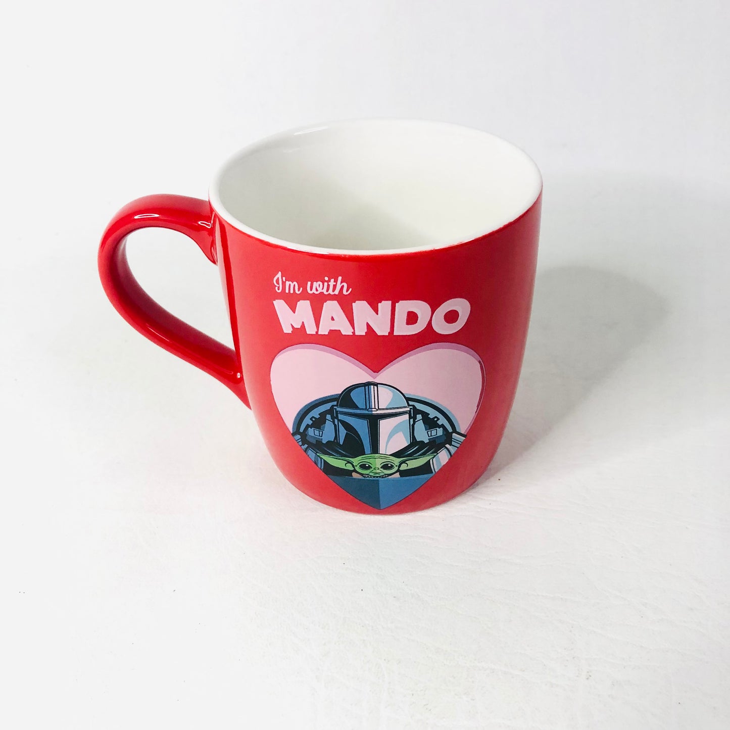 Star Wars ‘I’m With Mando’ Red Mug Mandalorian And Child Grogu Baby Yoda