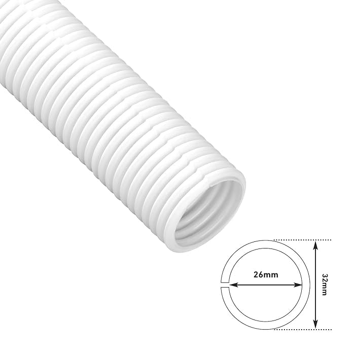 D-LINE 32MM White PRE-SPLIT CABLE TIDY TUBE 1.1M New Joblot Bundle 13x New