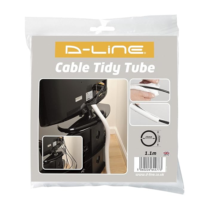 D-LINE 32MM White PRE-SPLIT CABLE TIDY TUBE 1.1M New Joblot Bundle 13x New