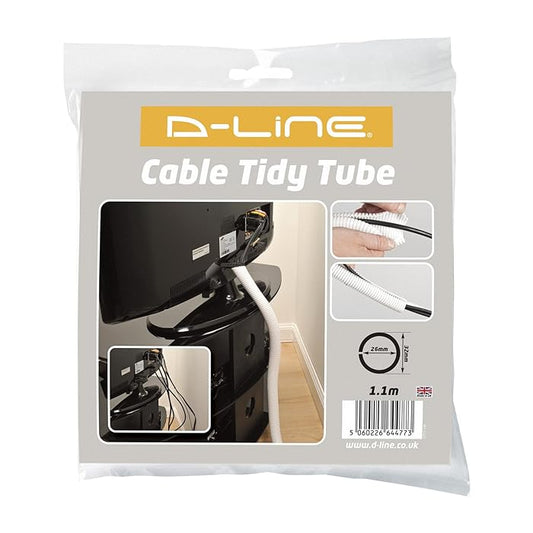 D-LINE 32MM White PRE-SPLIT CABLE TIDY TUBE 1.1M New Joblot Bundle 13x New