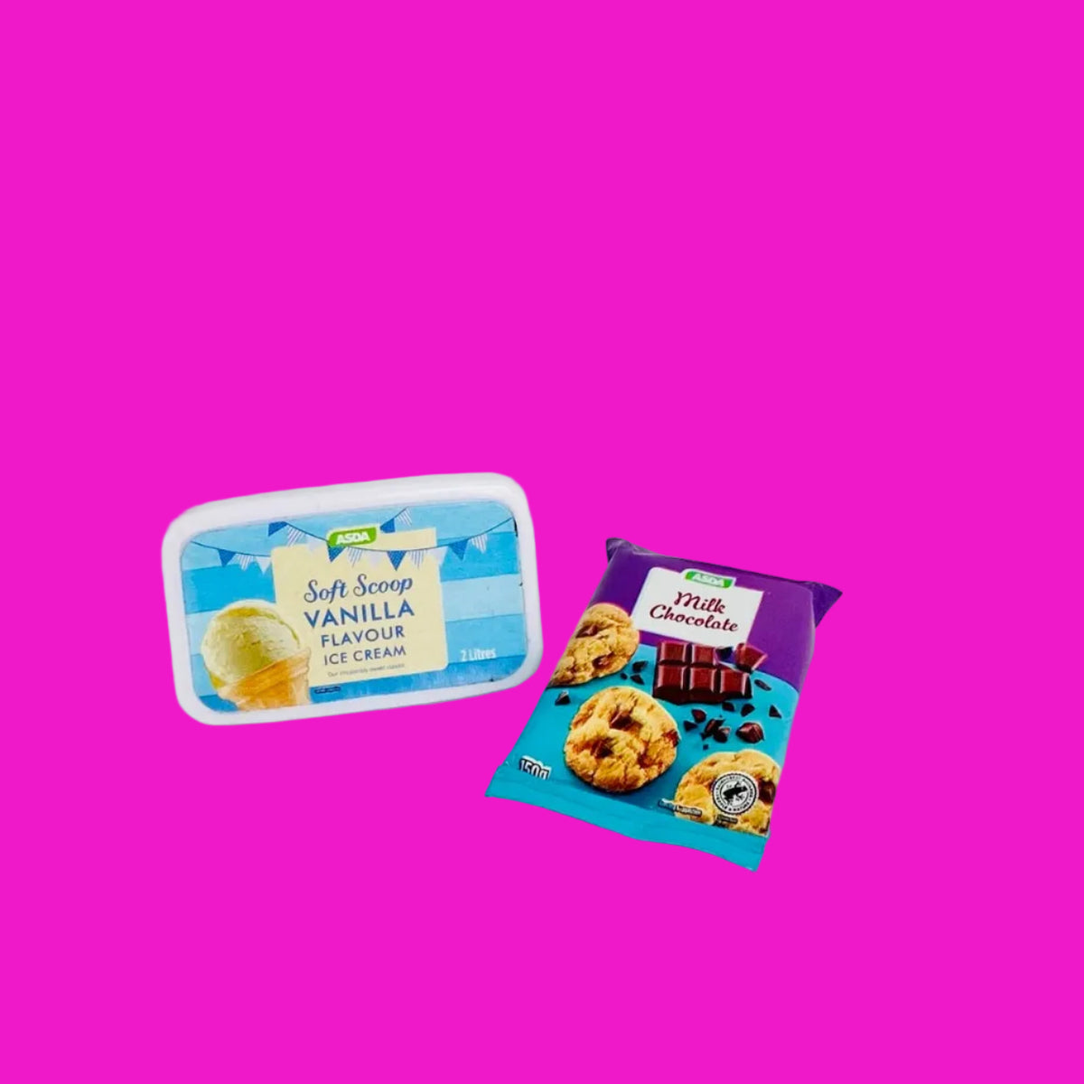 Asda Mini Brands Collectibles | UK Food Bundle | Vanilla Ice Cream | Milk Chocolate