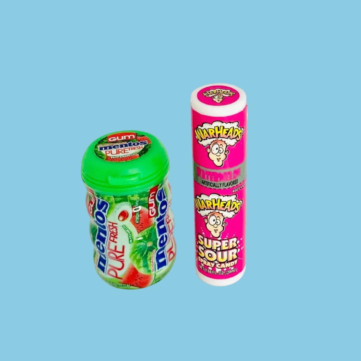 ZURU 5 | Surprise Mini Brands | Series 1 | Sweets Confectionery Food Bundle | Warheads Spray Candy Watermelon | Mentos Watermelon Gum