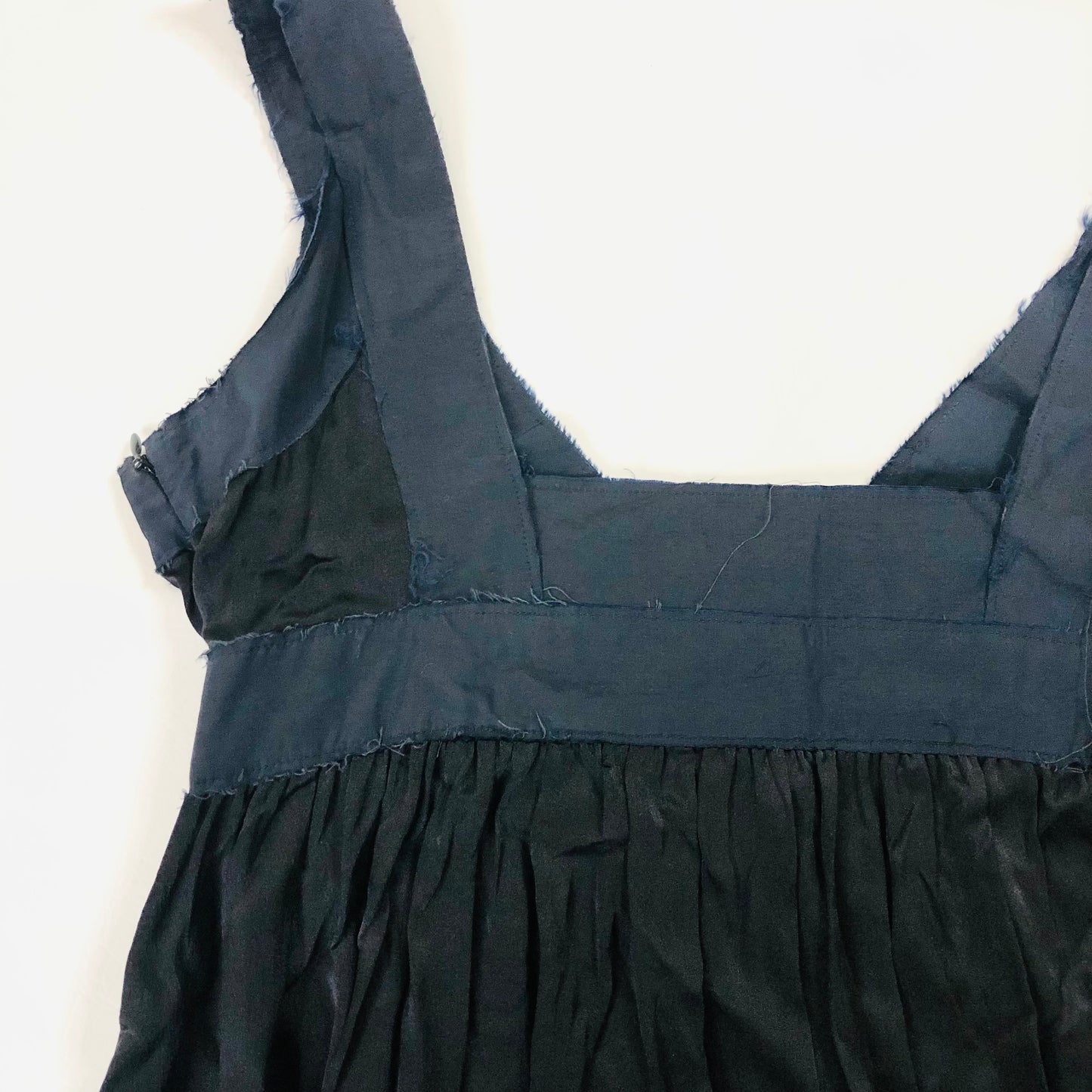 Jigsaw Navy Blue Silk Lightweight Maxi Evening Dress Sleeveless With Gems Size 12