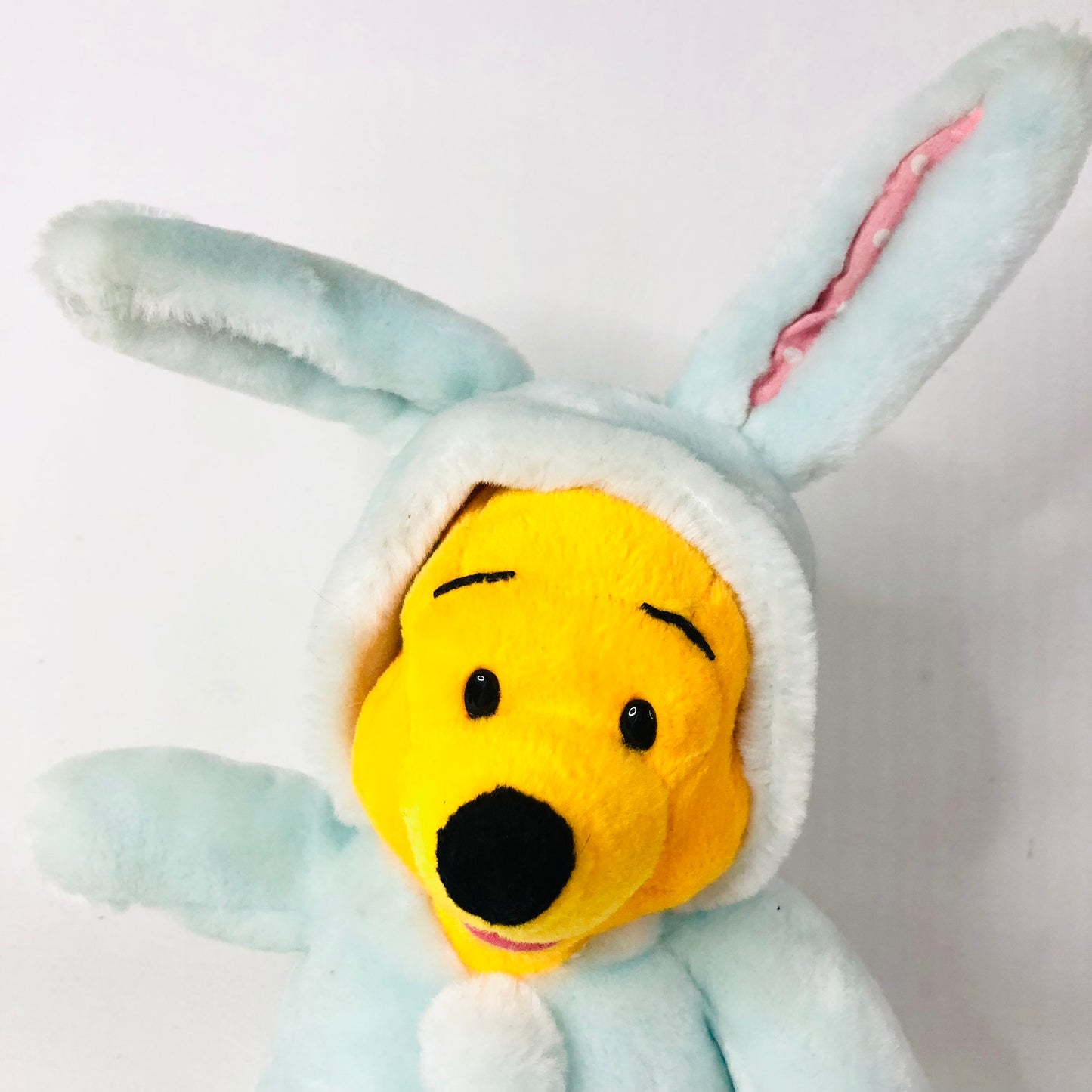 Winnie The Pooh In Light Blue Easter Bunny Costume Romper Suit Plush Soft Toy 12 Inch