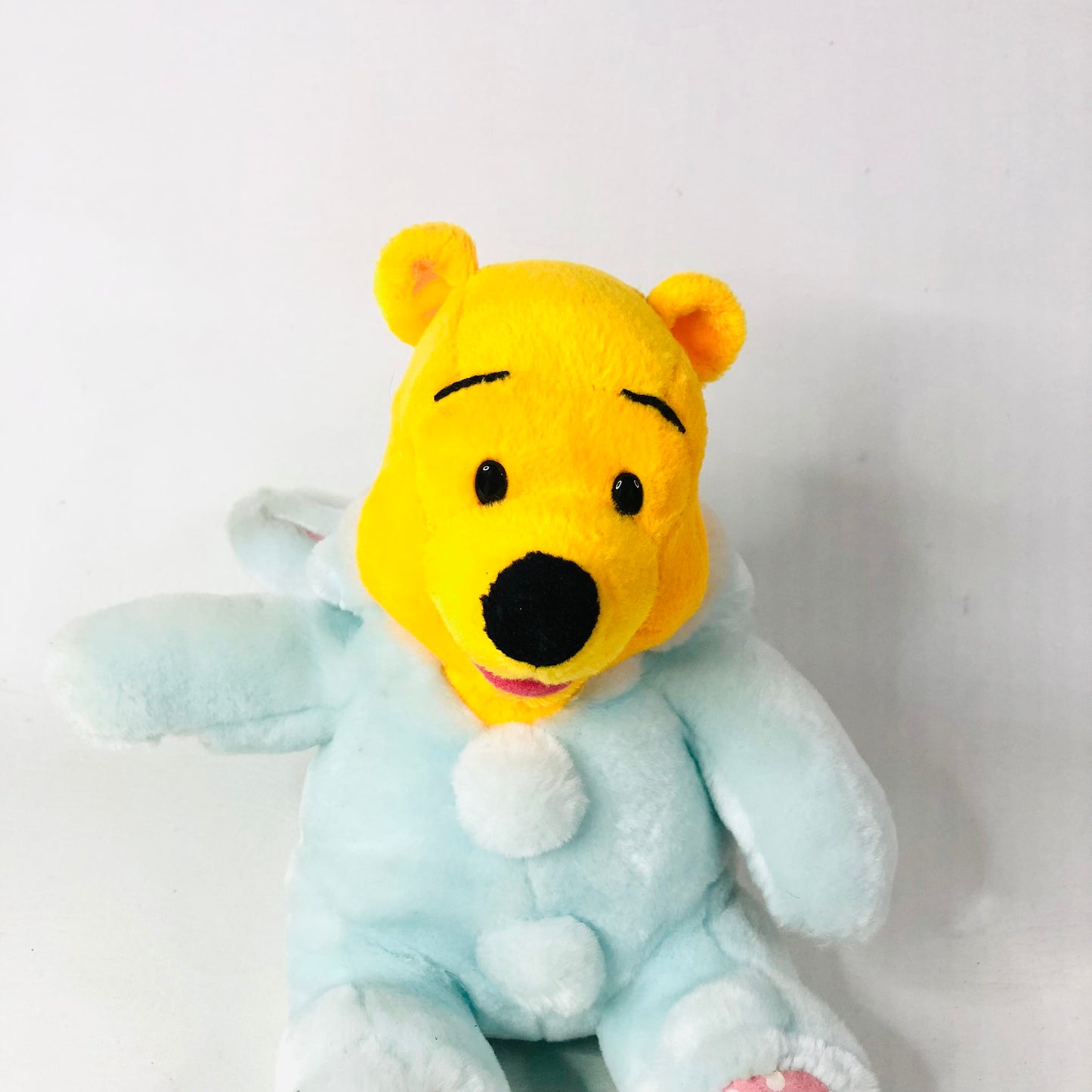 Winnie The Pooh In Light Blue Easter Bunny Costume Romper Suit Plush Soft Toy 12 Inch