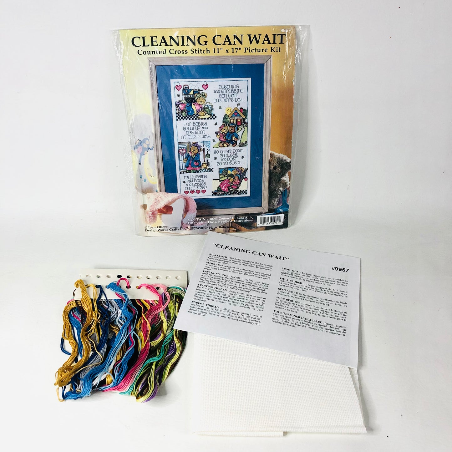 Design Works “Cleaning Can Wait” Counted Cross Stitch Kit 9957 Bears NEW