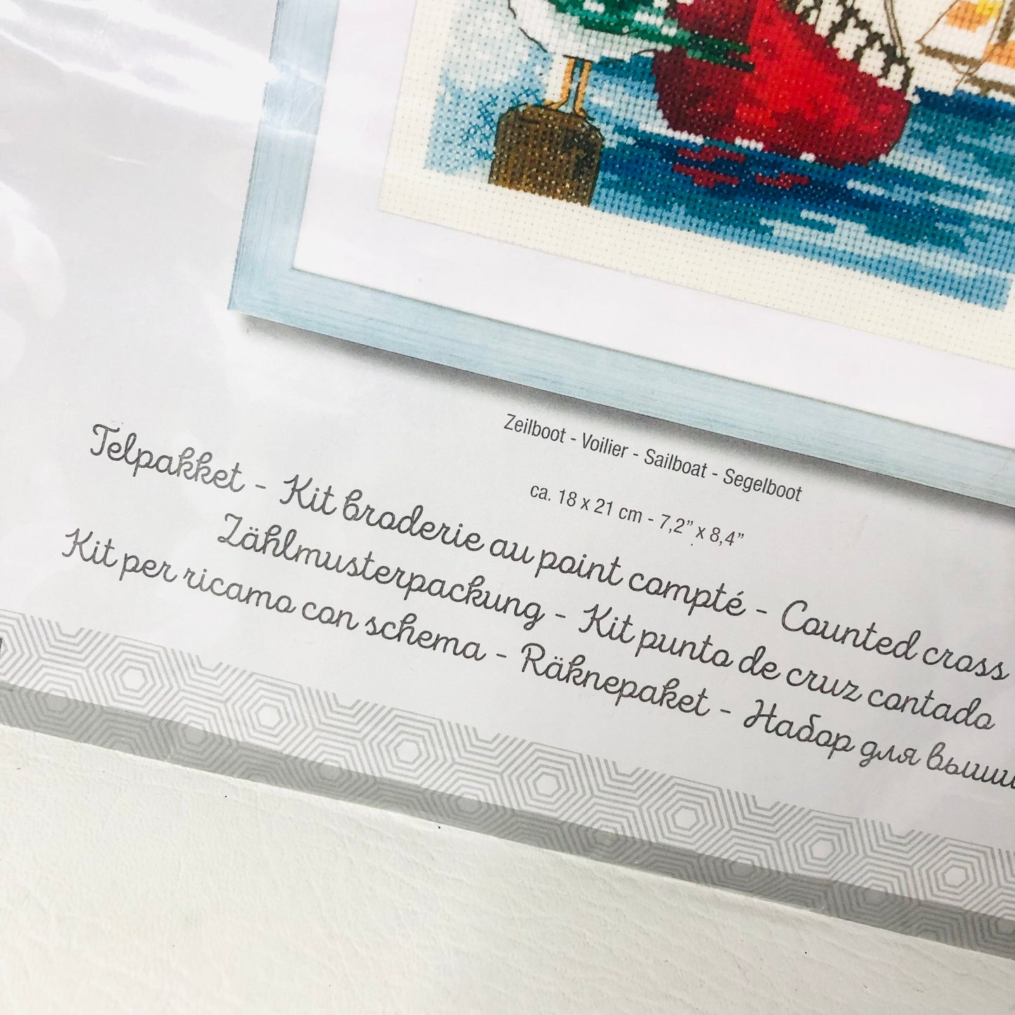 Vervaco Counted Cross Stitch Kit - Sailboat Nautical Seaside Decor NEW Complete