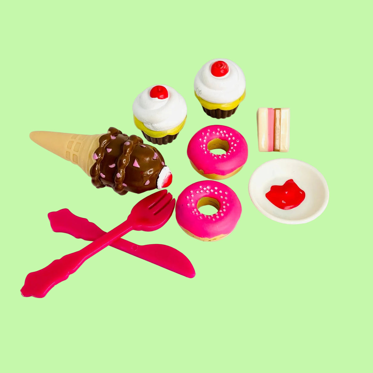 Our Generation | Mini Food Bundle | Pretend Play | Ice Cream Doughnut Cupcake | 9pc