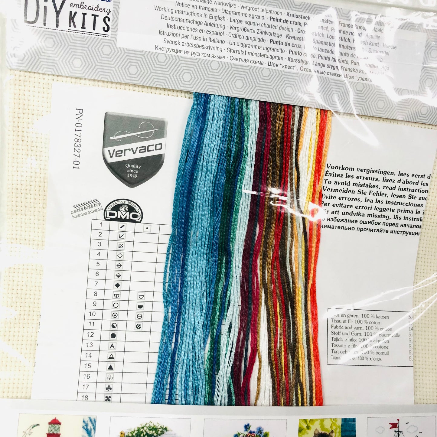 Vervaco Counted Cross Stitch Kit - Sailboat Nautical Seaside Decor NEW Complete