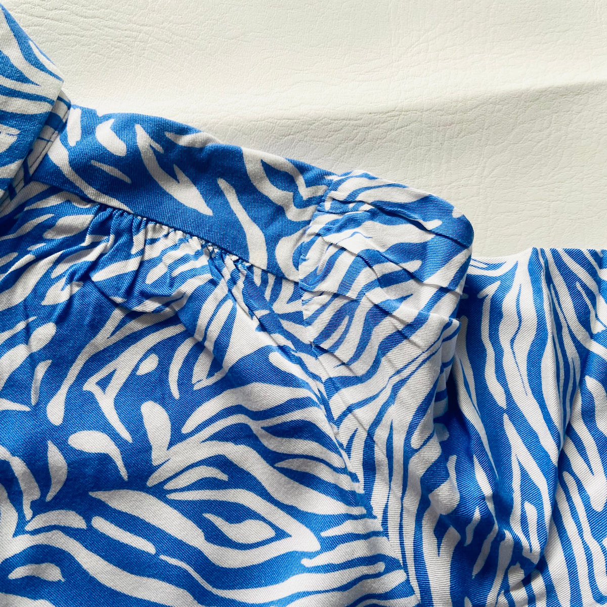 M&S Collection | Blue & White | Zebra Print | Short Mini Shirt Dress | Size 12 | Summer Party