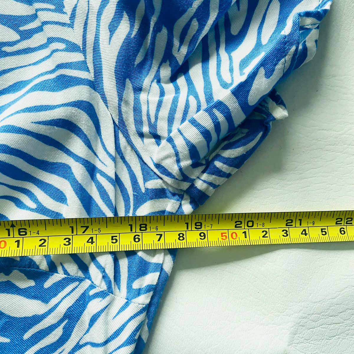 M&S Collection | Blue & White | Zebra Print | Short Mini Shirt Dress | Size 12 | Summer Party