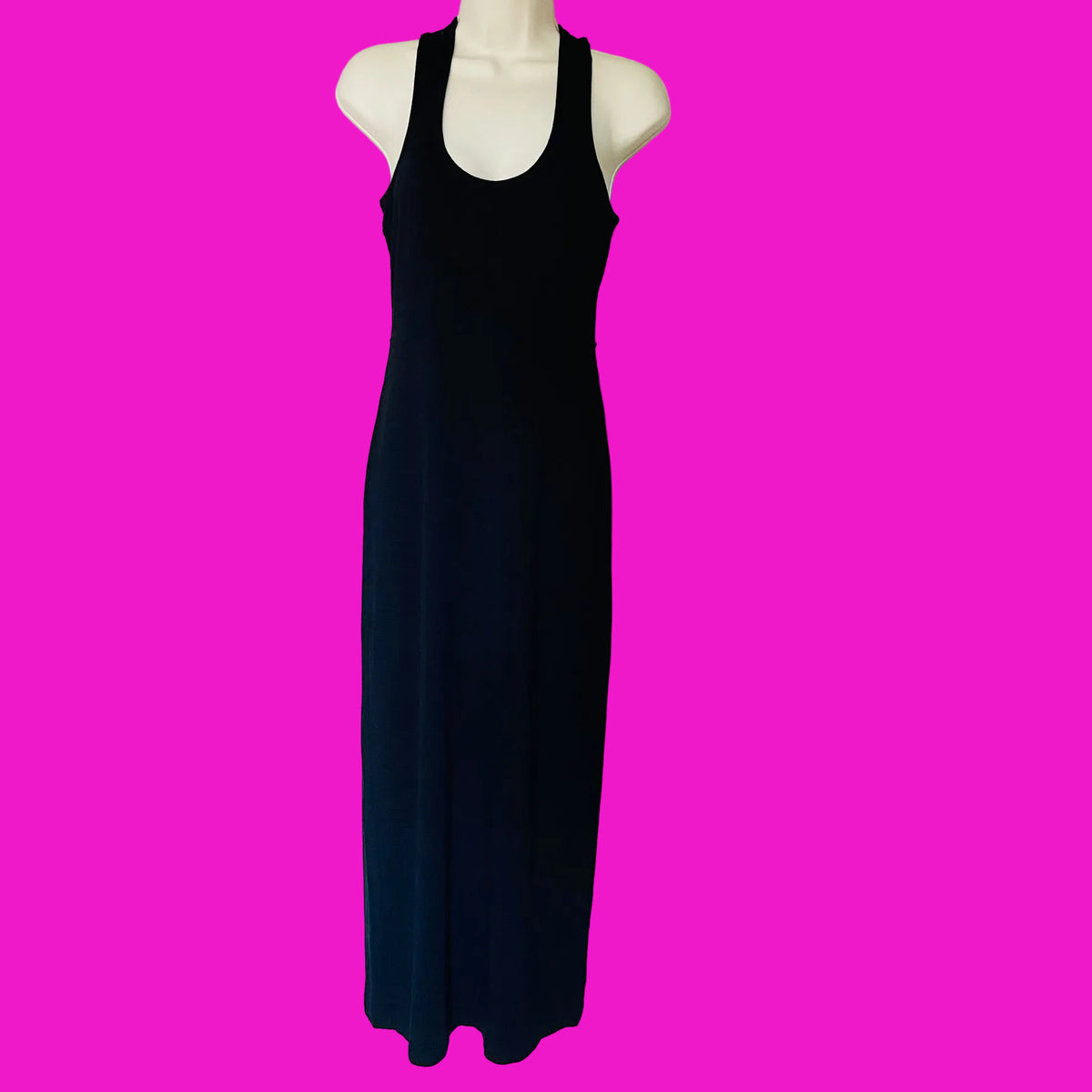 Cynthia Rowley | Minimalist | Black | Tank Maxi Midi Dress | Size 8 | Racer Back | Jersey Casual