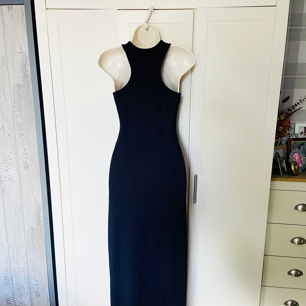 Cynthia Rowley | Minimalist | Black | Tank Maxi Midi Dress | Size 8 | Racer Back | Jersey Casual