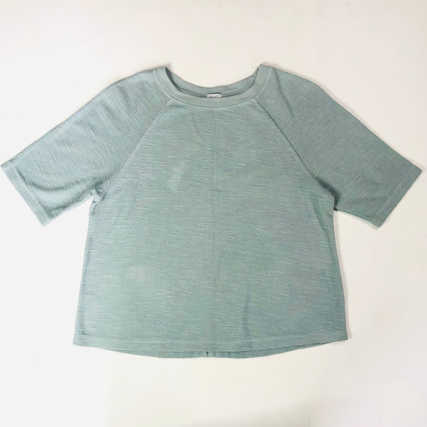 Jigsaw Embossed Relaxed Fit Smock Style Jumper Top Duck Egg Blue Size S/M