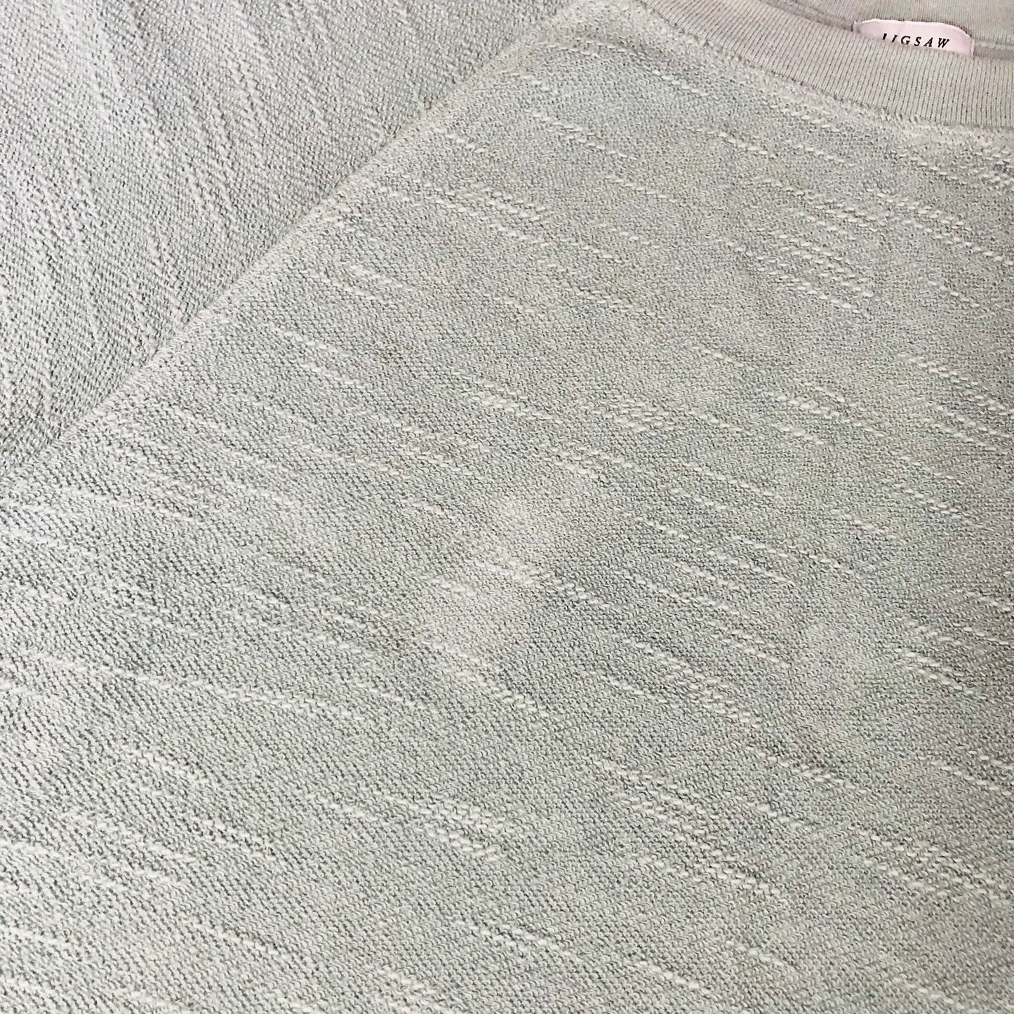 Jigsaw Embossed Relaxed Fit Smock Style Jumper Top Duck Egg Blue Size S/M