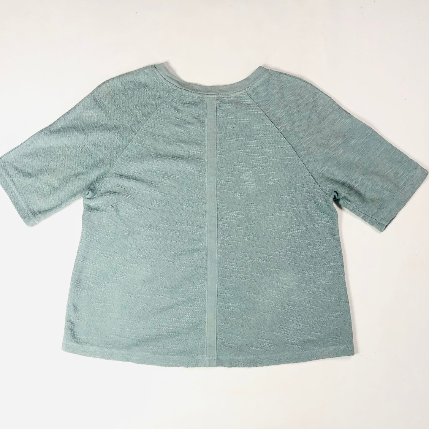 Jigsaw Embossed Relaxed Fit Smock Style Jumper Top Duck Egg Blue Size S/M
