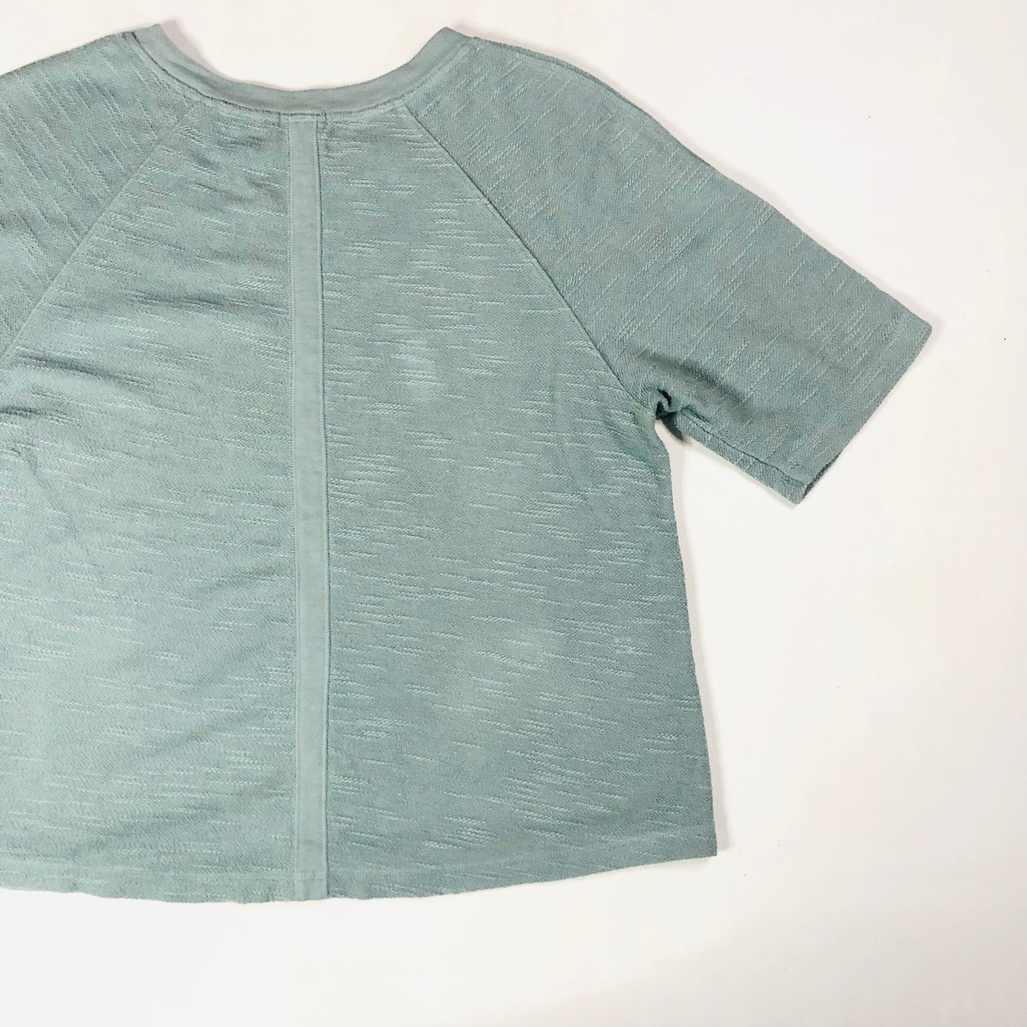 Jigsaw Embossed Relaxed Fit Smock Style Jumper Top Duck Egg Blue Size S/M