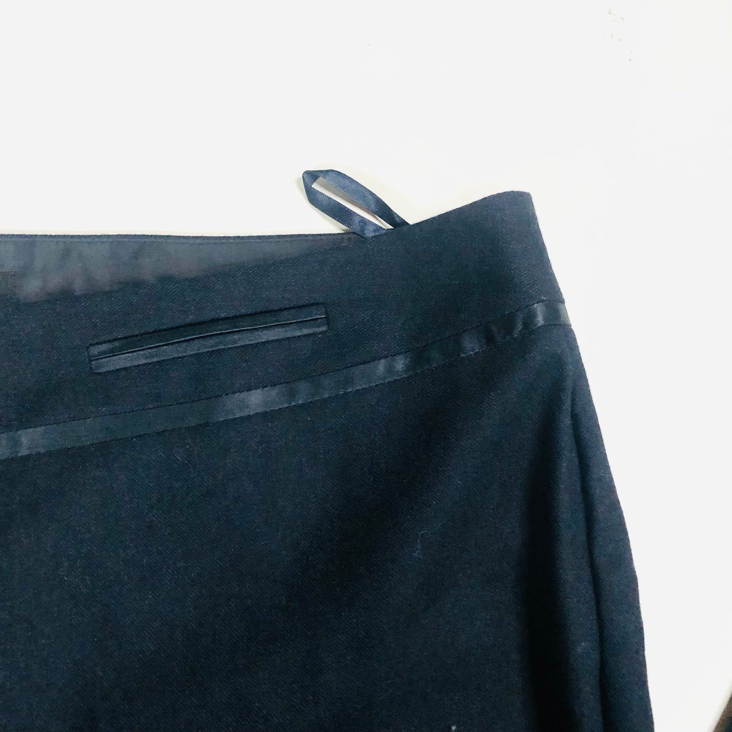 Laura Ashley Essentials Darl Navy Blue Wool Ladies Wide Leg Smart Trousers Size 18
