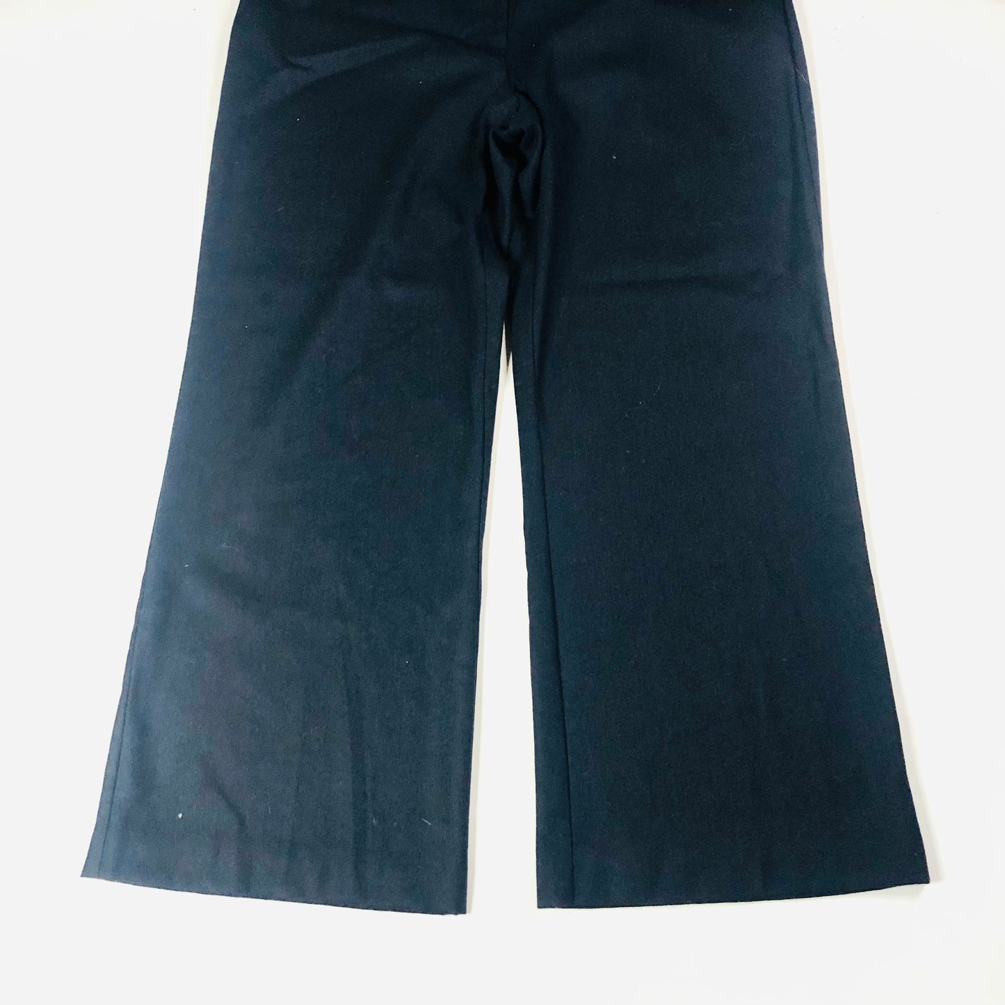 Laura Ashley Essentials Darl Navy Blue Wool Ladies Wide Leg Smart Trousers Size 18