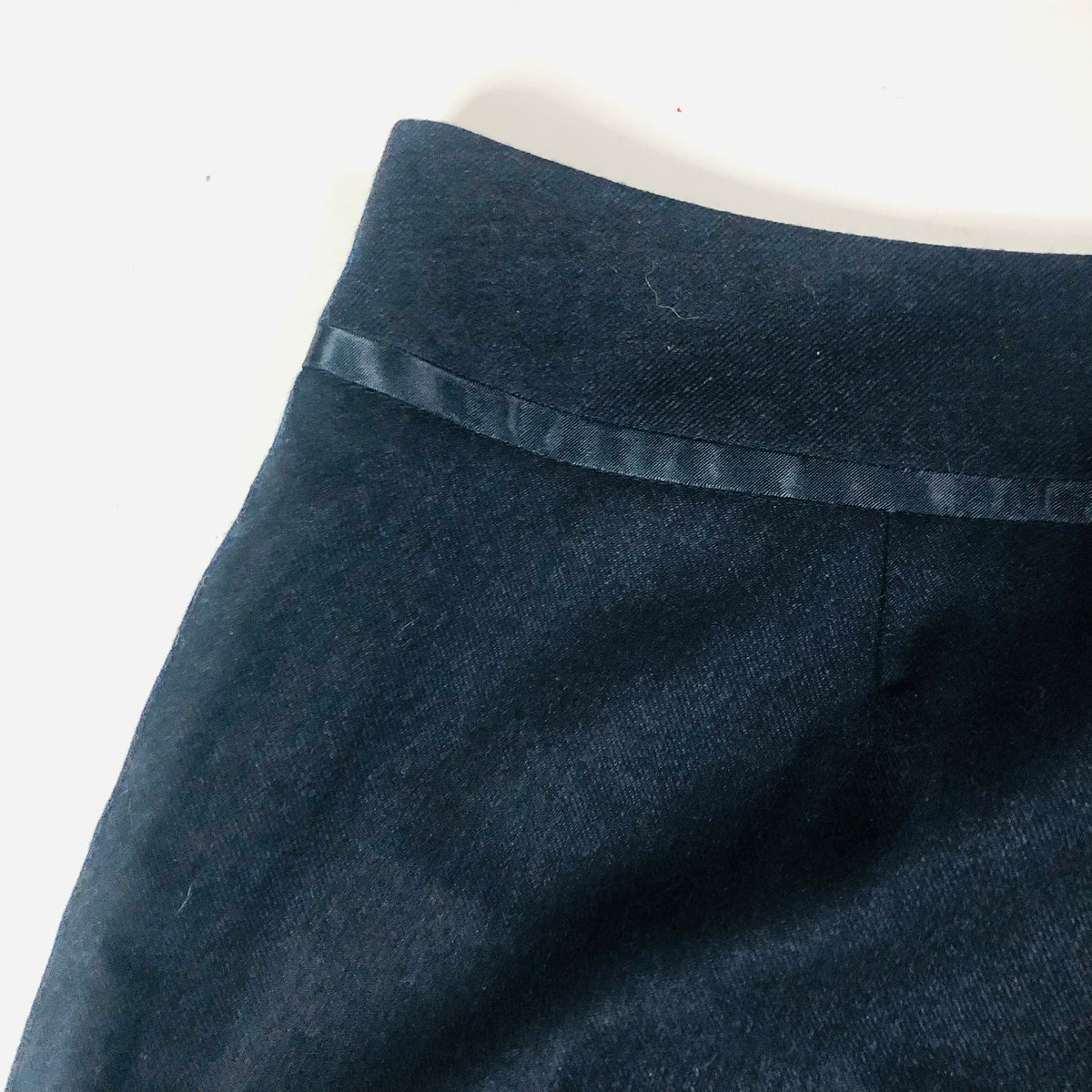 Laura Ashley Essentials Darl Navy Blue Wool Ladies Wide Leg Smart Trousers Size 18