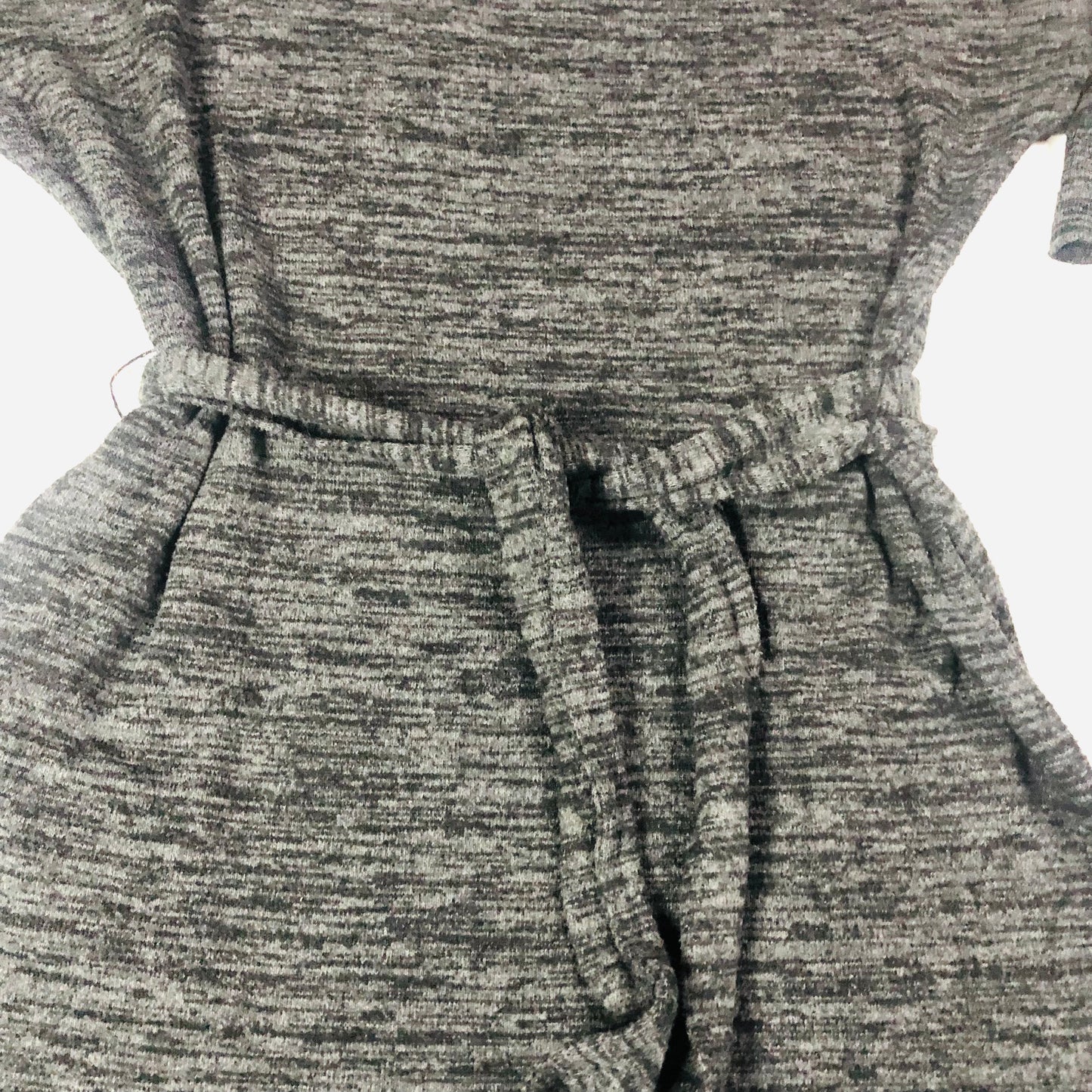 Classic By M&S Grey Stretchy Jersey Dress With Tie Belt Size 6 Minimalist Chic