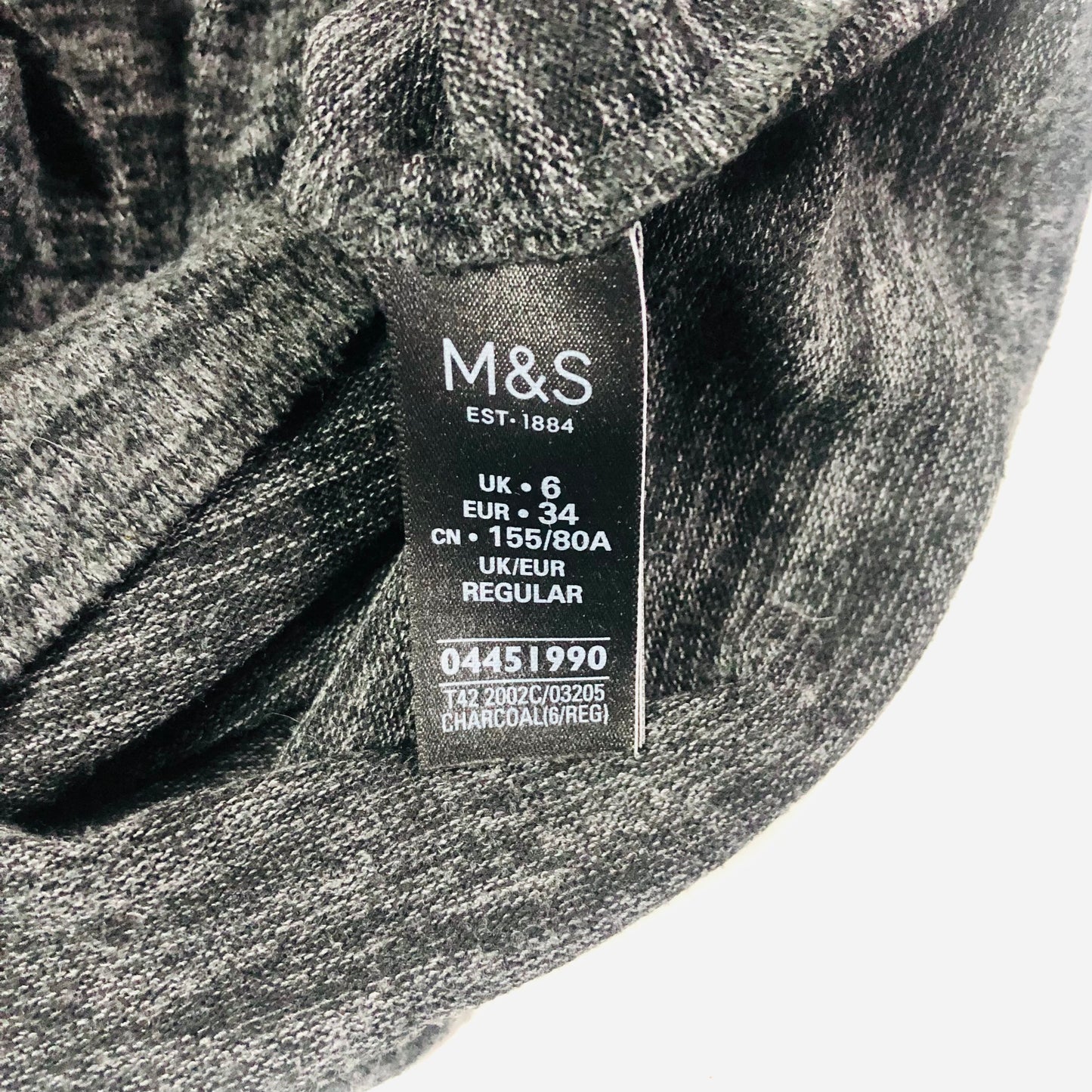 Classic By M&S Grey Stretchy Jersey Dress With Tie Belt Size 6 Minimalist Chic