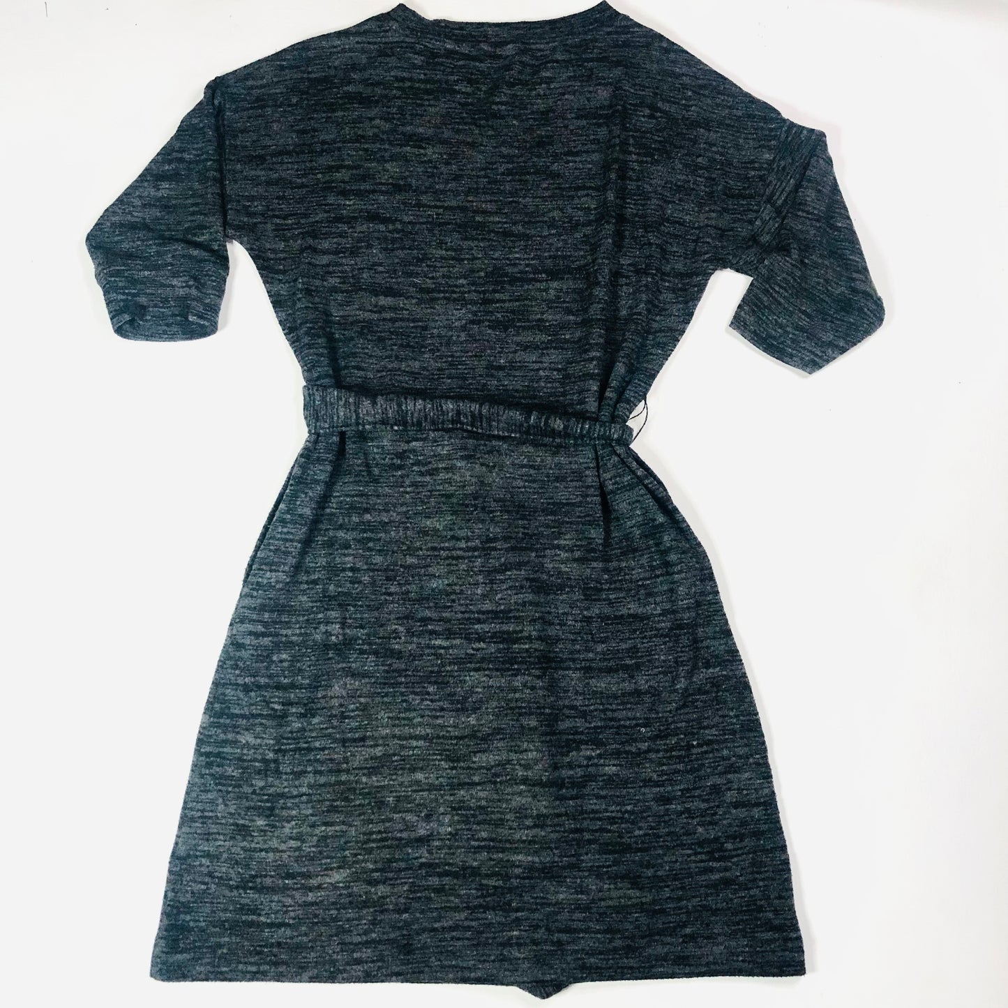 Classic By M&S Grey Stretchy Jersey Dress With Tie Belt Size 6 Minimalist Chic
