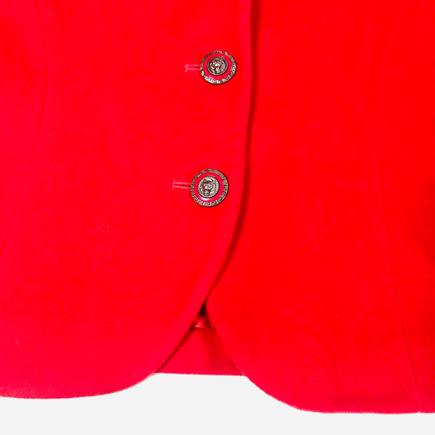 Lampert Vintage Red Wool & Cashmere W/black Faux Fur Collar Jacket Size 10/12