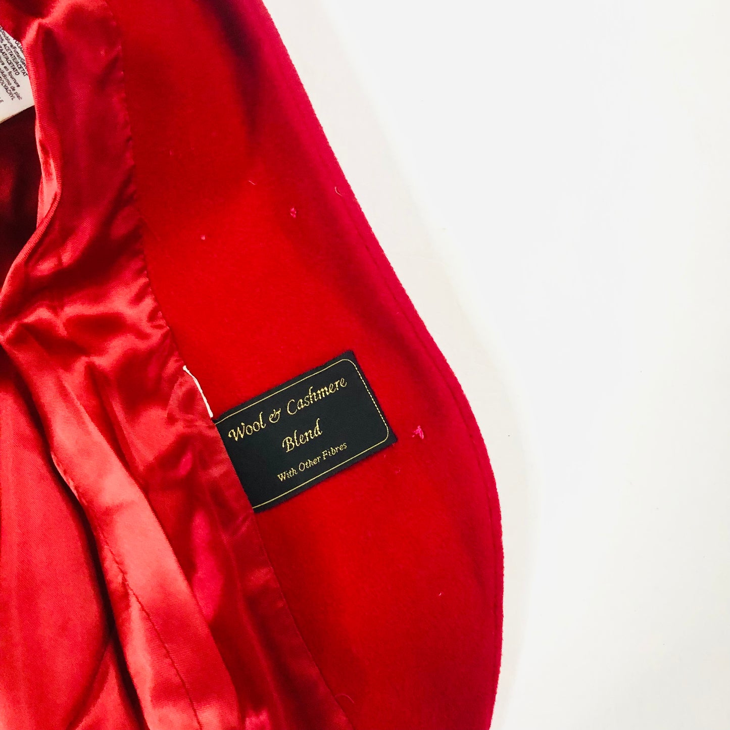 Lampert Vintage Red Wool & Cashmere W/black Faux Fur Collar Jacket Size 10/12