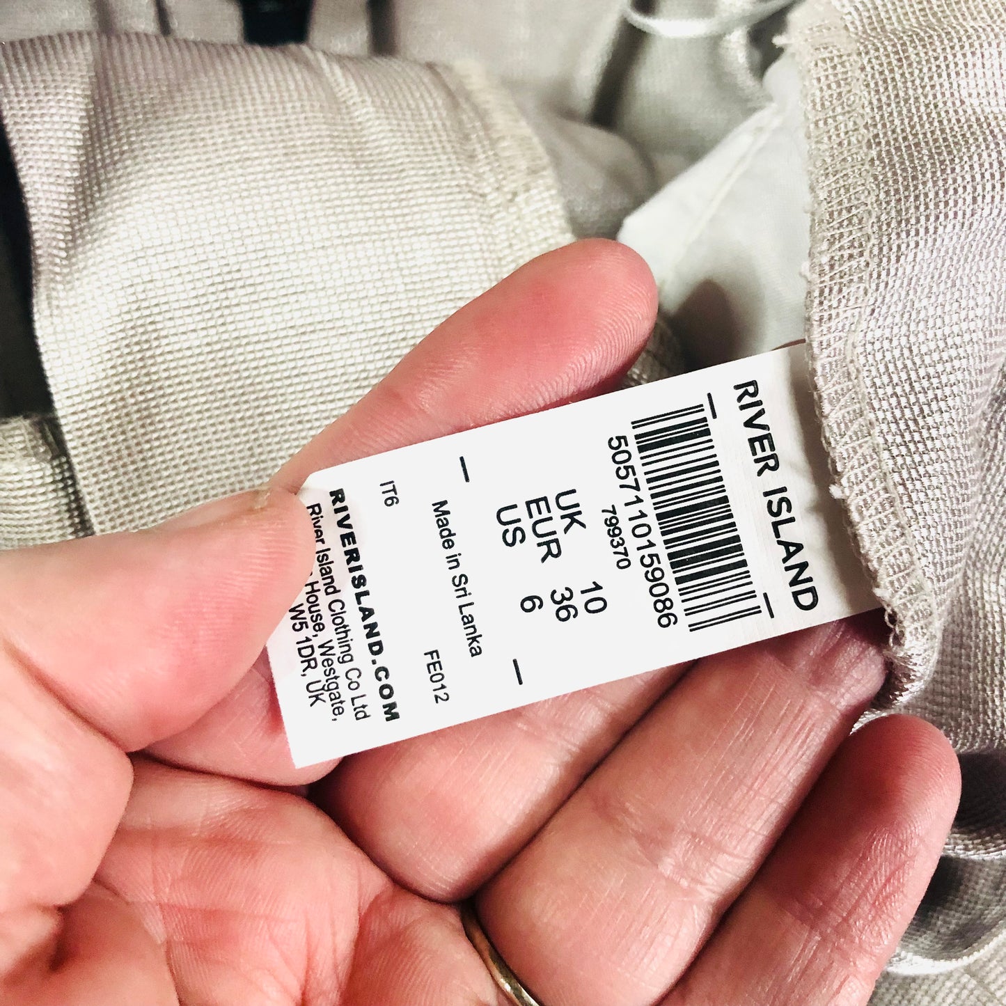 River Island Silver High Waisted Cargo Trousers Size 10