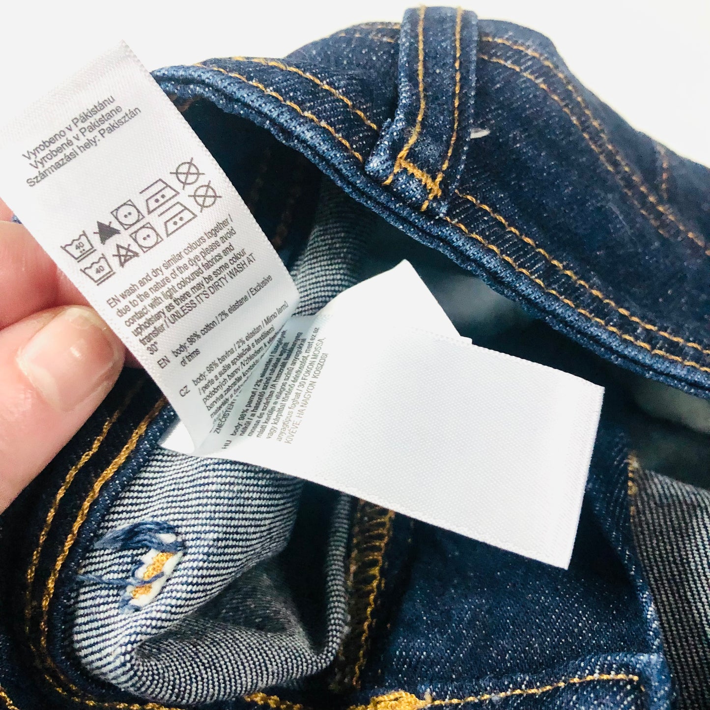 F&F (Tesco) Dark Wash Denim High Waisted Wide Leg Jeans Size 8
