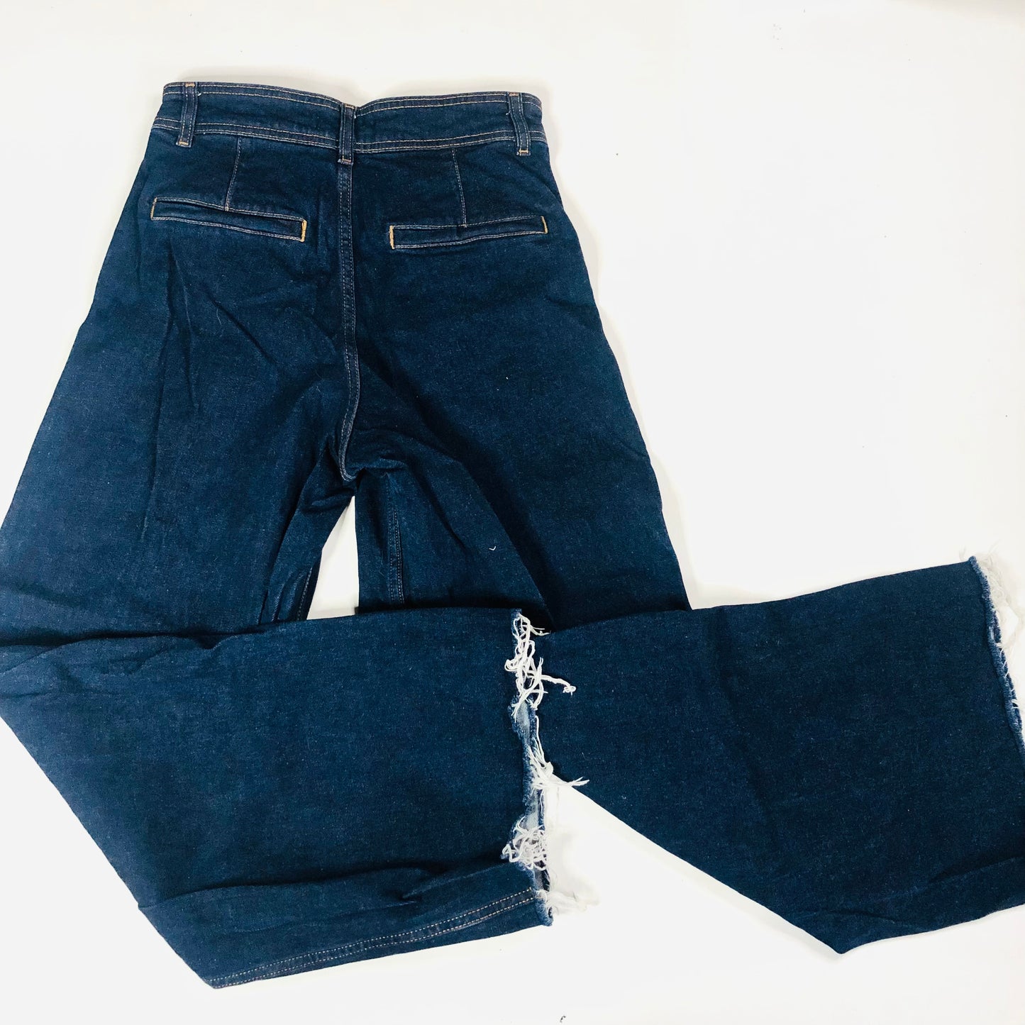 F&F (Tesco) Dark Wash Denim High Waisted Wide Leg Jeans Size 8