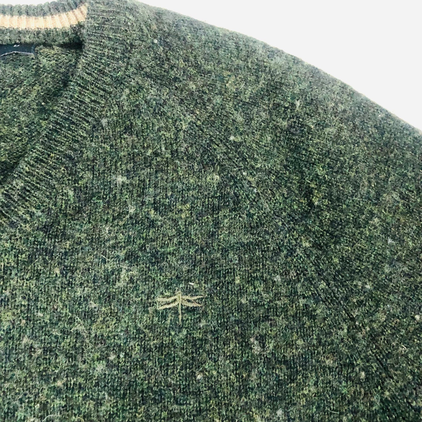 Easy (Matalan) Forest Green 100% Lambs Wool Mens V-neck Jumper Size Small