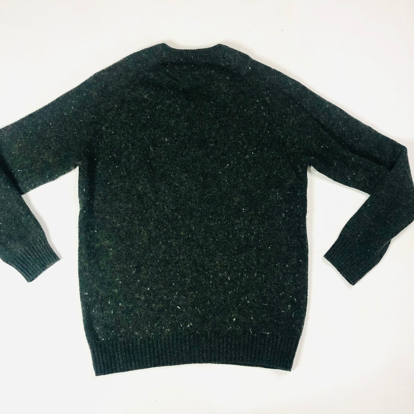 Easy (Matalan) Forest Green 100% Lambs Wool Mens V-neck Jumper Size Small