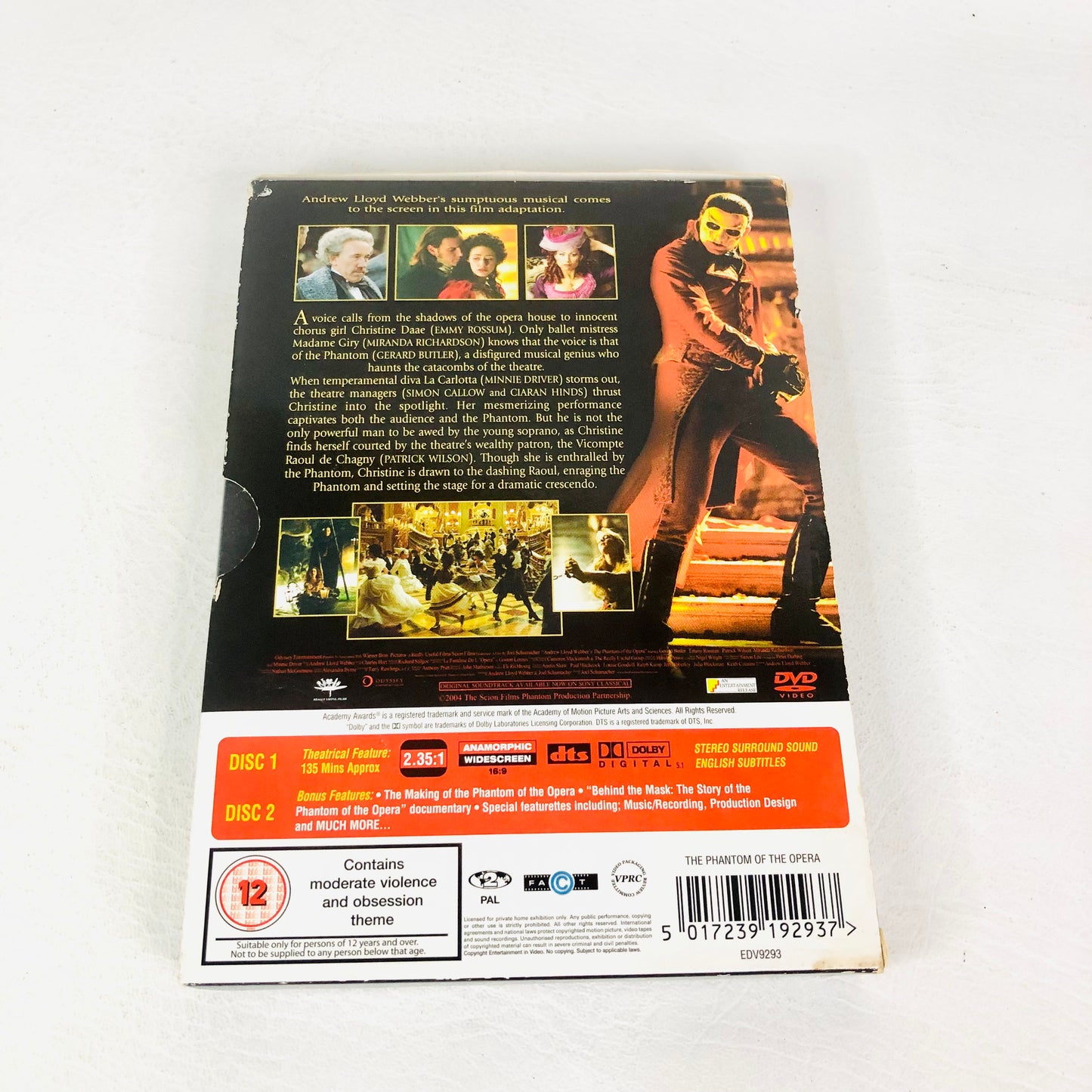 The Phantom of the Opera DVD 2 Disk Edition (2005) Gerard Butler - Pre-owned