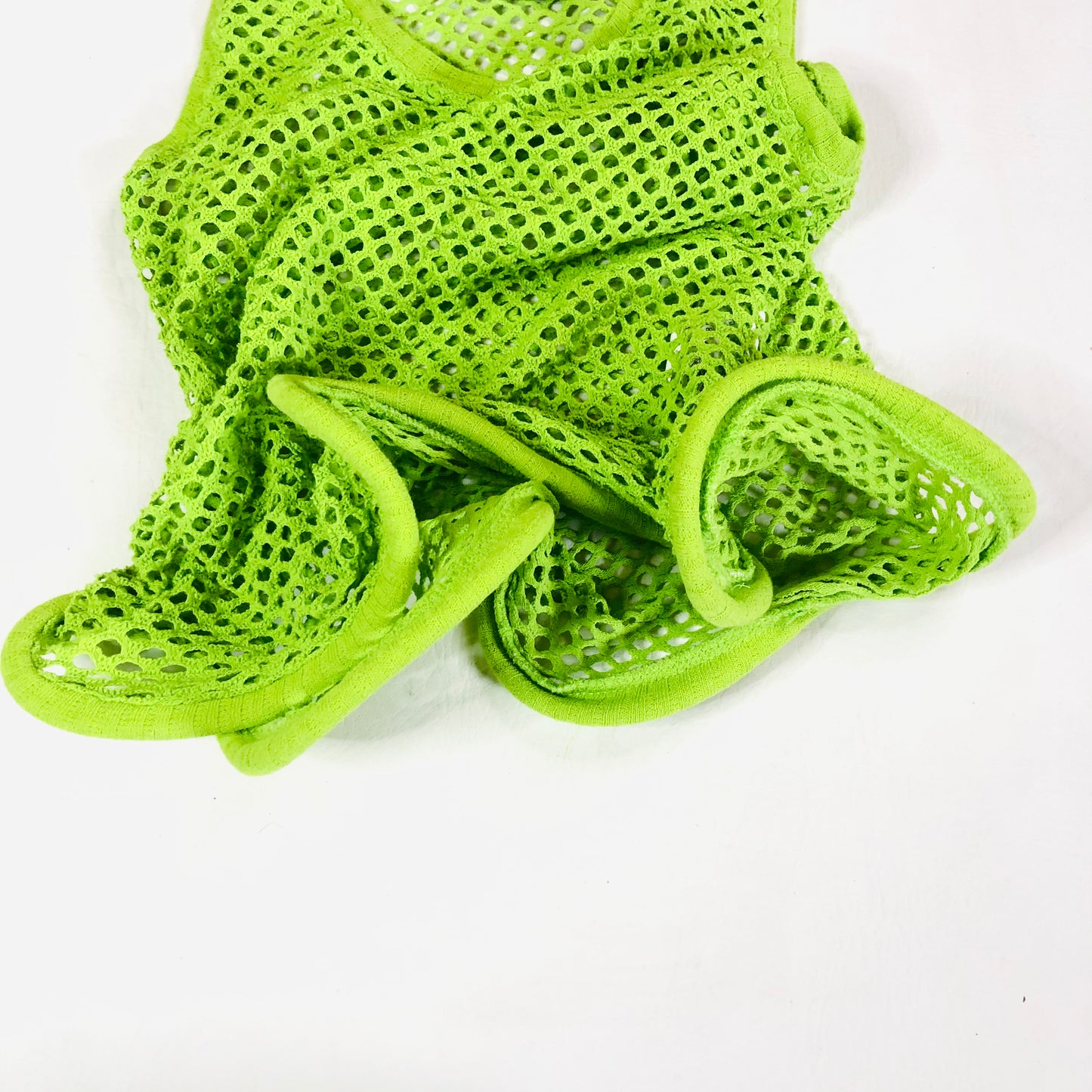Zara Lime Green Rigid Statement Hem Mesh Vest Top Size Medium NEW