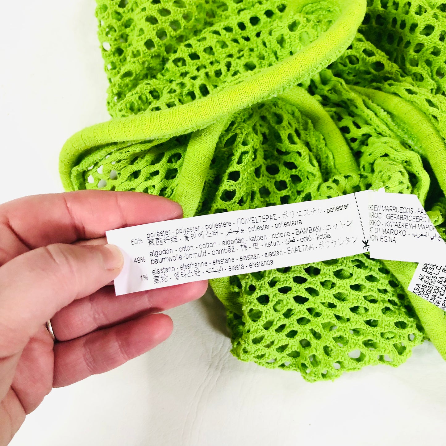 Zara Lime Green Rigid Statement Hem Mesh Vest Top Size Medium NEW