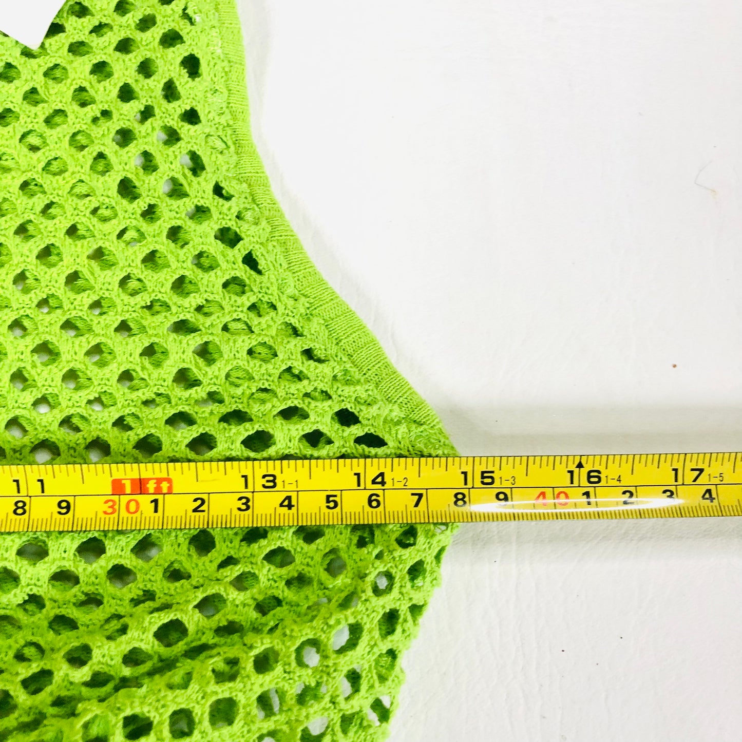 Zara Lime Green Rigid Statement Hem Mesh Vest Top Size Medium NEW