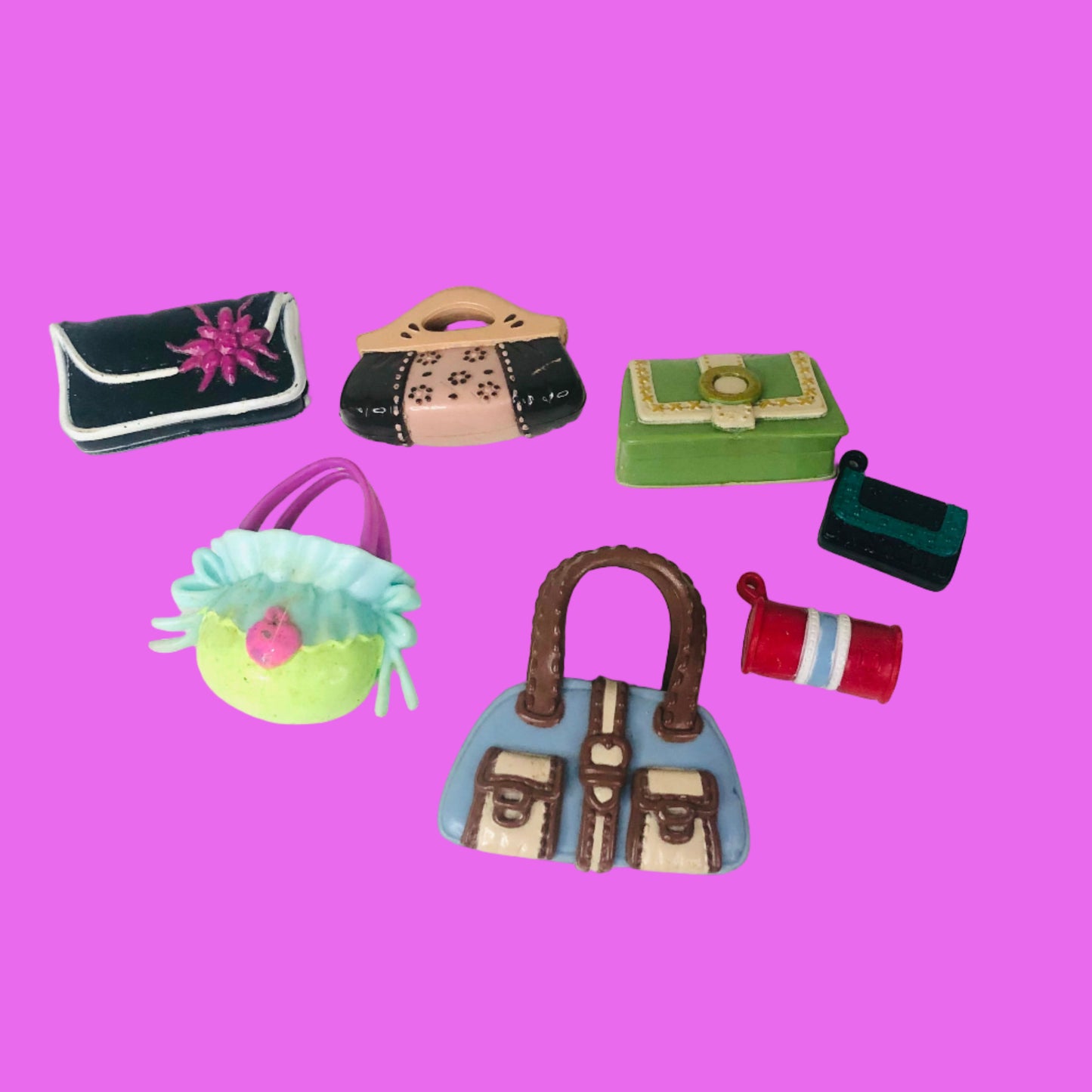 My Scene 7x Official Handbag Purses Barbie Doll Retro Y2K (2004) Bundle