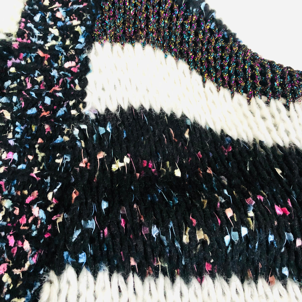 Anthropologie Heartloom Ariah Textured Cardigan Chunky Knit Black & White Size Medium