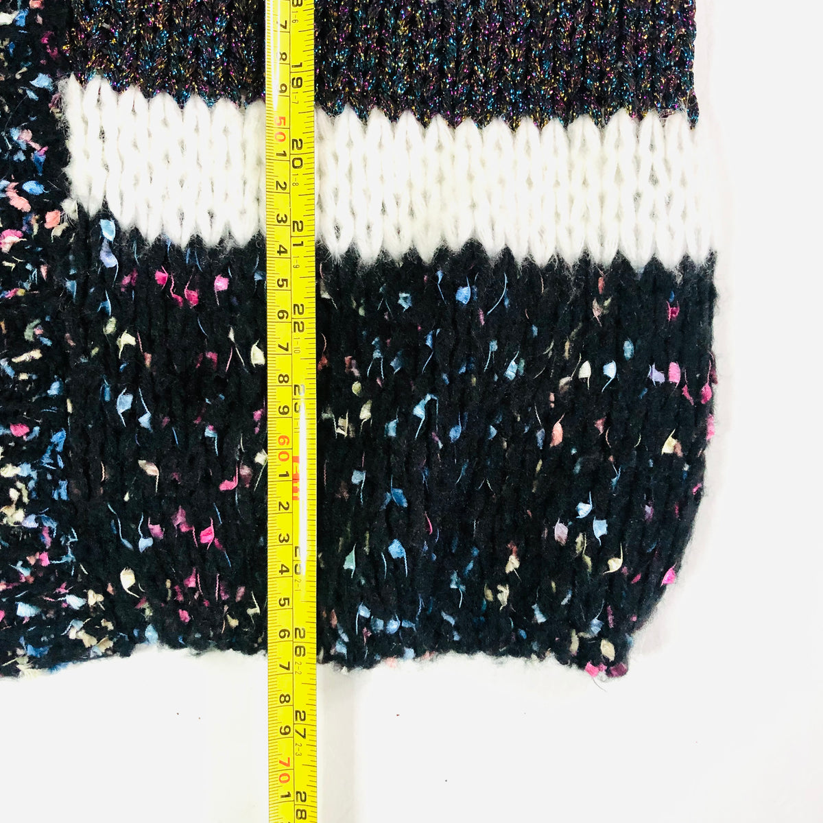 Anthropologie Heartloom Ariah Textured Cardigan Chunky Knit Black & White Size Medium