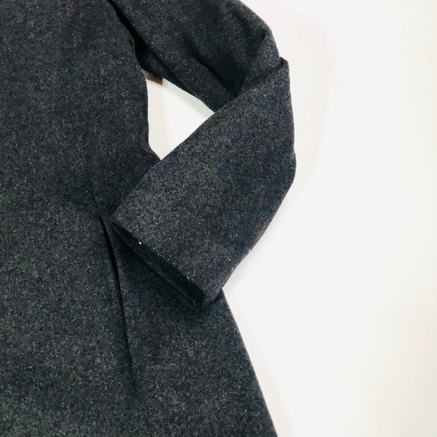 M&S Collarless Coat Jacket Grey Wool & Cashmere Blend Smart Occassion Nova Tides Size UK 14