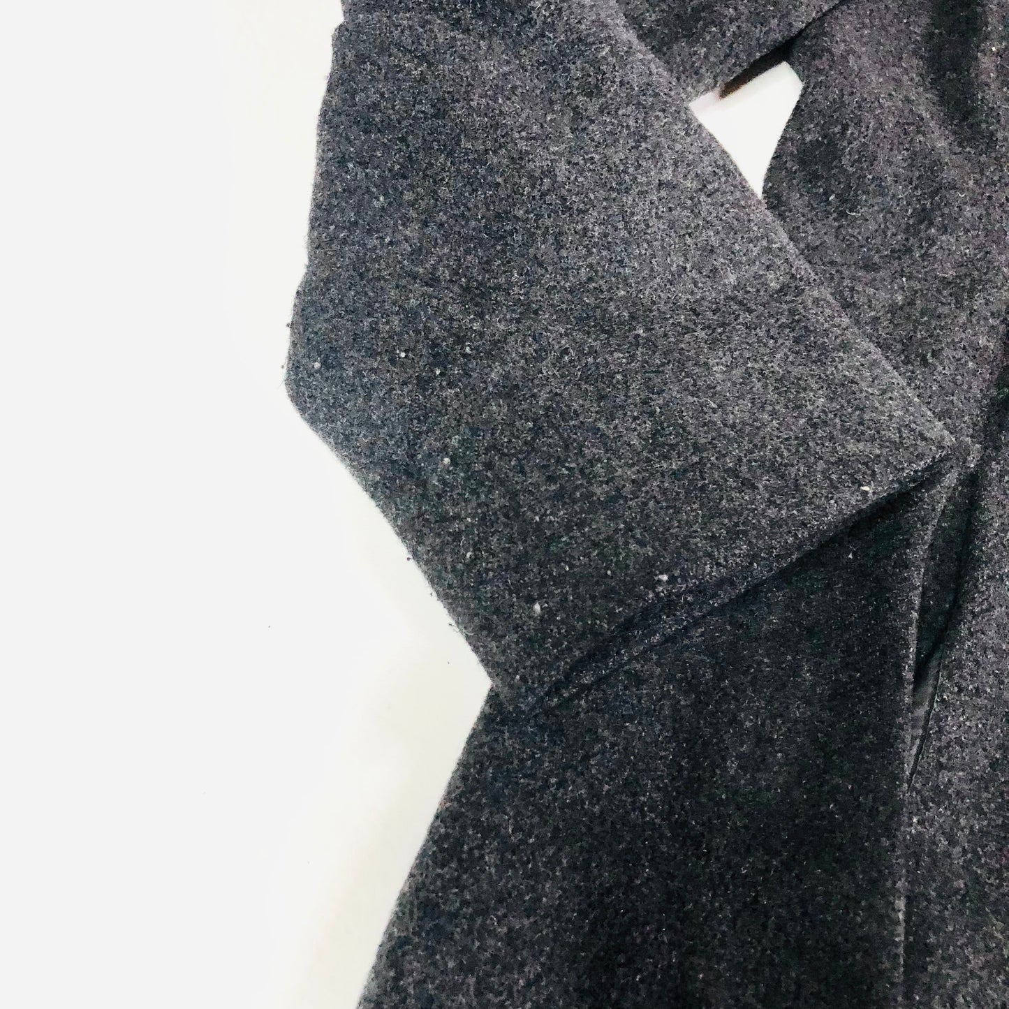 M&S Collarless Coat Jacket Grey Wool & Cashmere Blend Smart Occassion Nova Tides Size UK 14