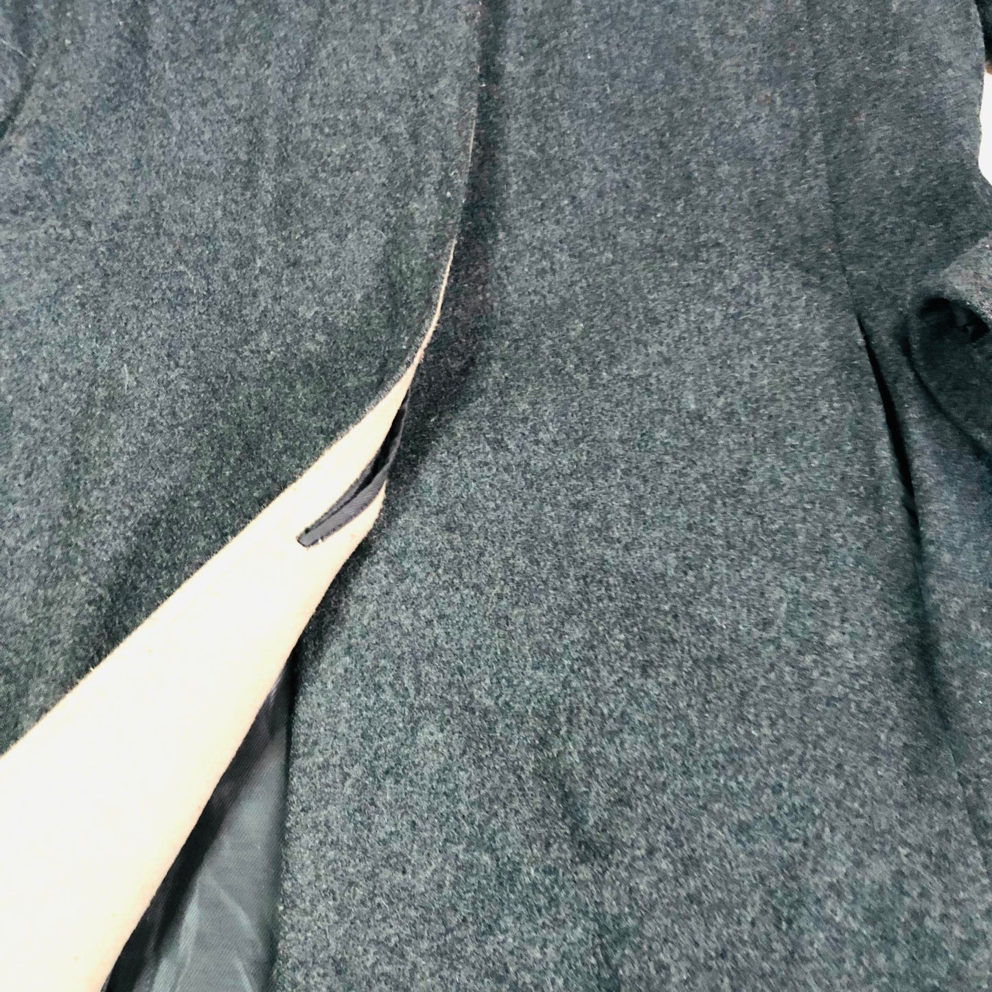 M&S Collarless Coat Jacket Grey Wool & Cashmere Blend Smart Occassion Nova Tides Size UK 14