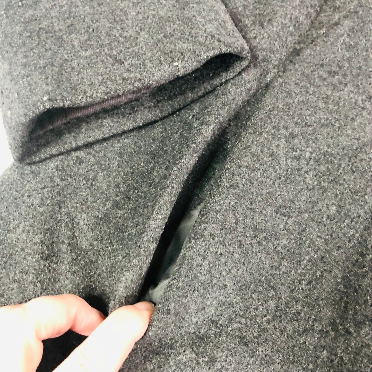 M&S Collarless Coat Jacket Grey Wool & Cashmere Blend Smart Occassion Nova Tides Size UK 14
