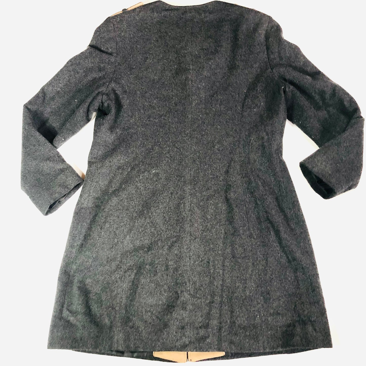 M&S Collarless Coat Jacket Grey Wool & Cashmere Blend Smart Occassion Nova Tides Size UK 14
