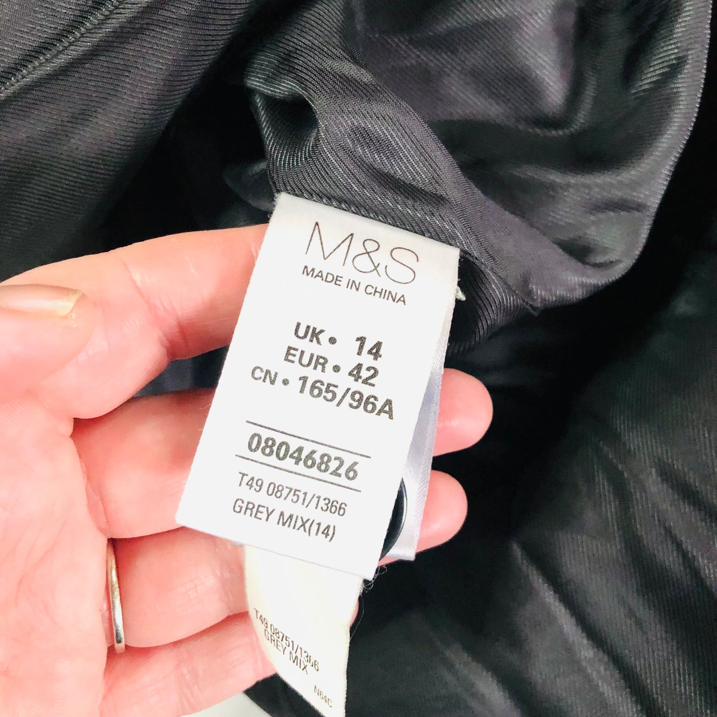 M&S Collarless Coat Jacket Grey Wool & Cashmere Blend Smart Occassion Nova Tides Size UK 14