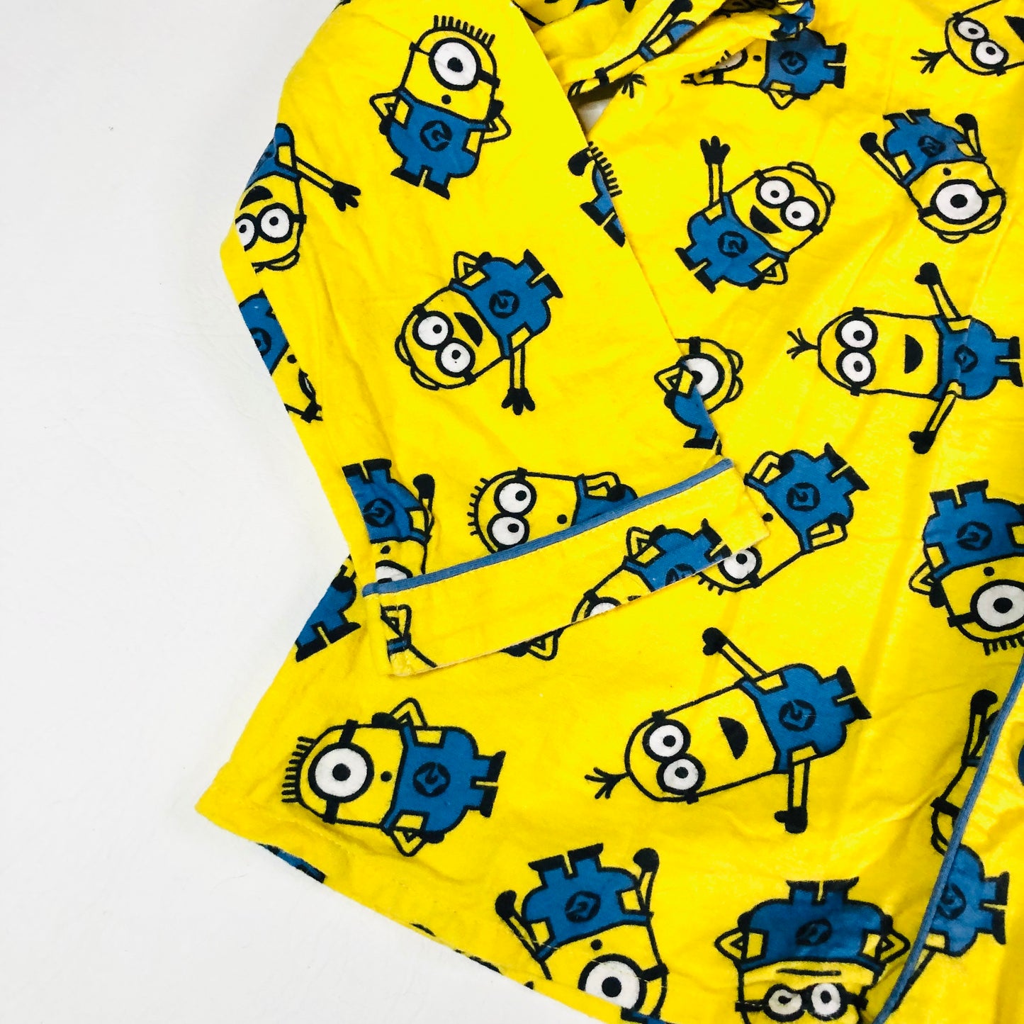 Childrens Unisex Minions Yellow & Blue Brushed Cotton Two Piece Button Down Pyjama Set Age 13 Years