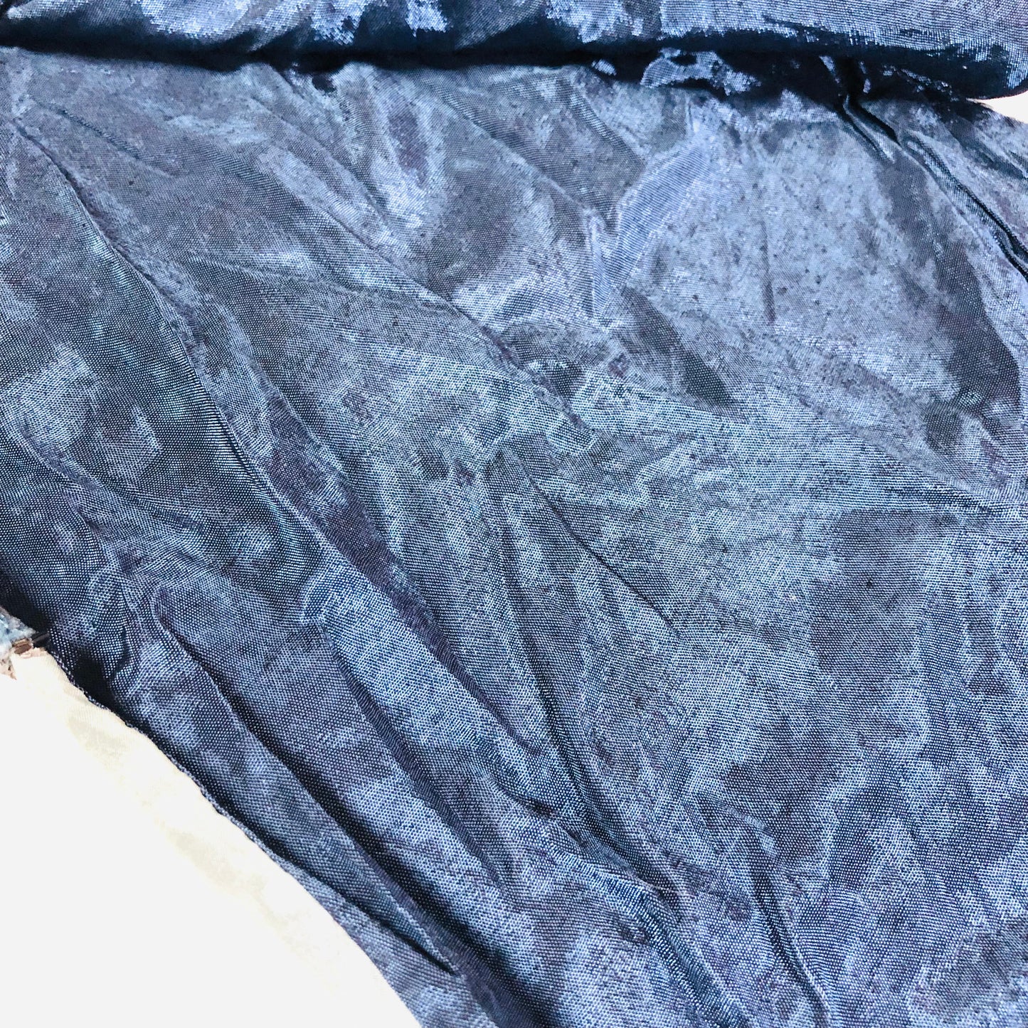 Accessorize Blue Crushed Velvet Y2K Boho Slim Scarf Wrap Viscose & Silk 61" x 9.5"