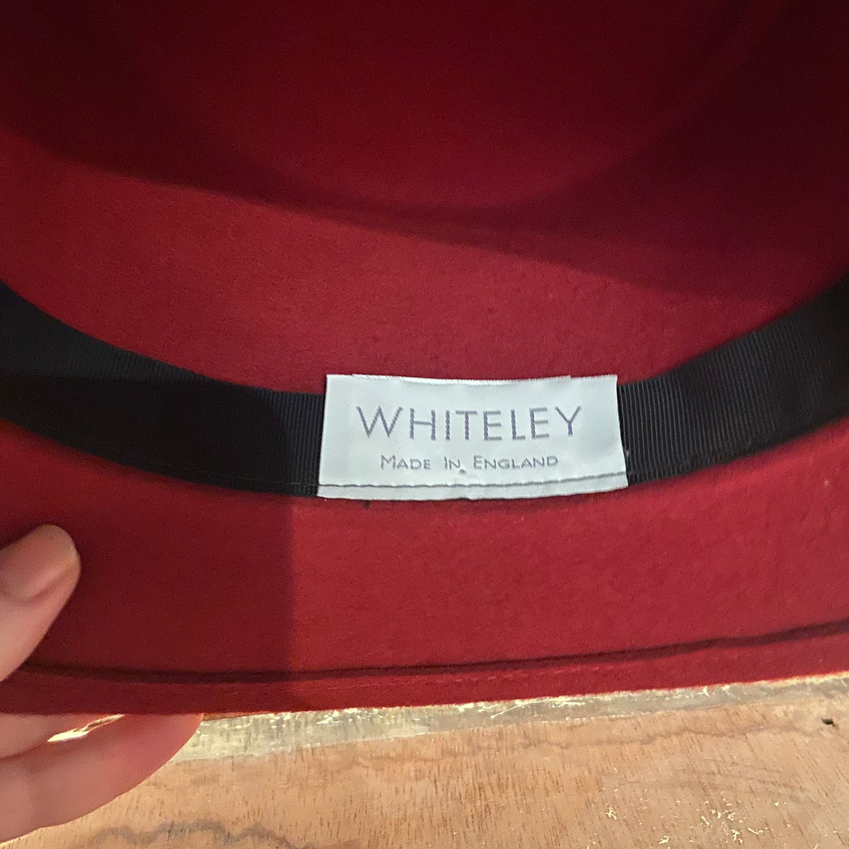 Vintage | Whiteley Hat Company | Wool Felt | Red & Black | 20s Style | Asymmetric Cloche | Winter Formal | Downton Abbey